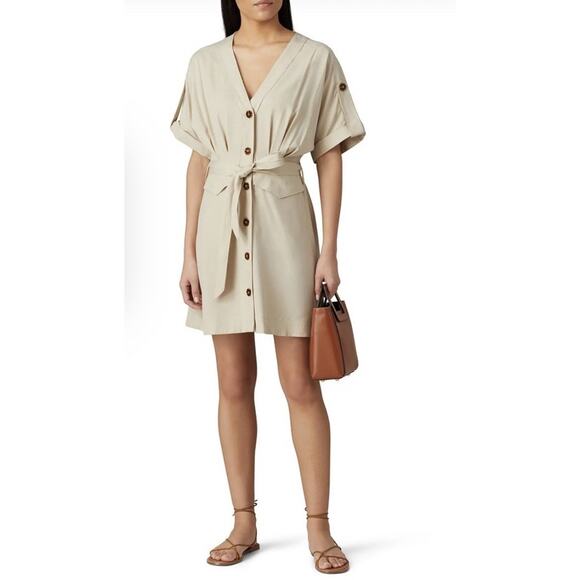 Scotch & Soda Drapey Safari Dress Womens Size XL Tan Classic Comfort NWOT - Picture 1 of 11